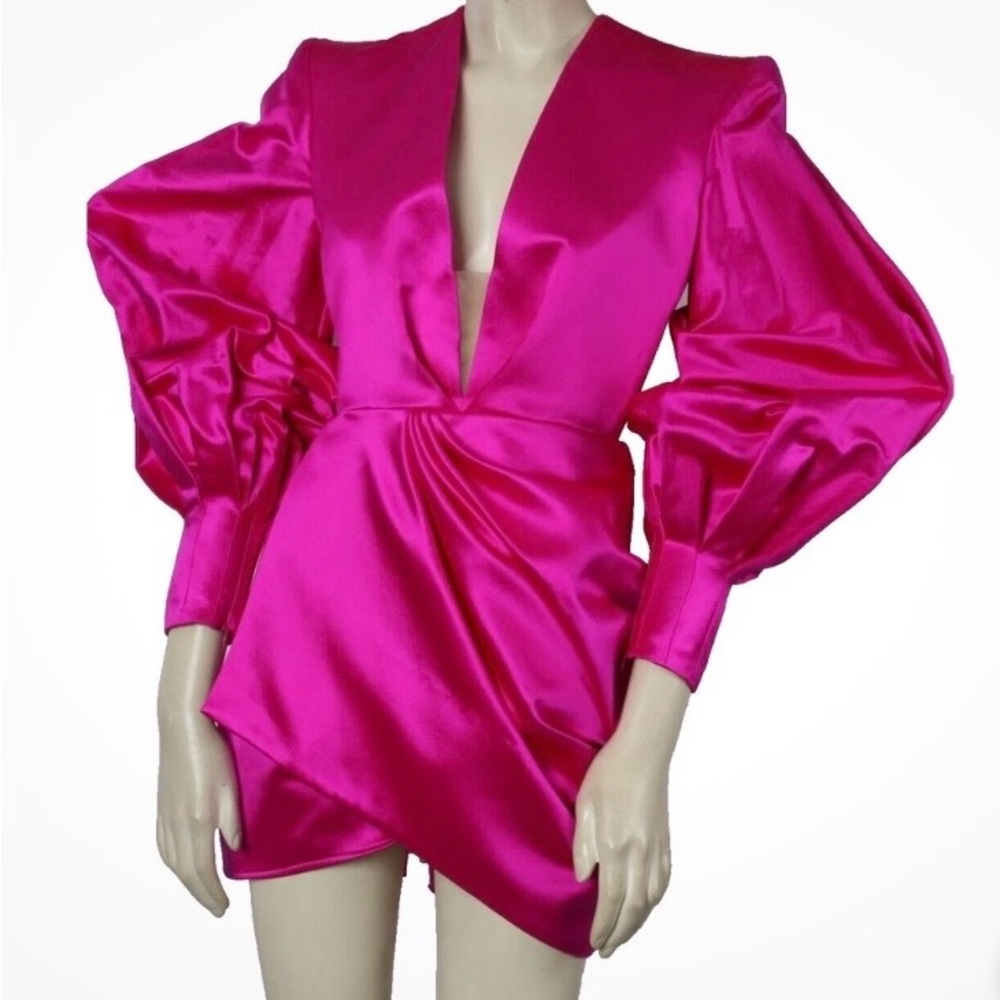 Alex Perry Pink Satin Mini Dress